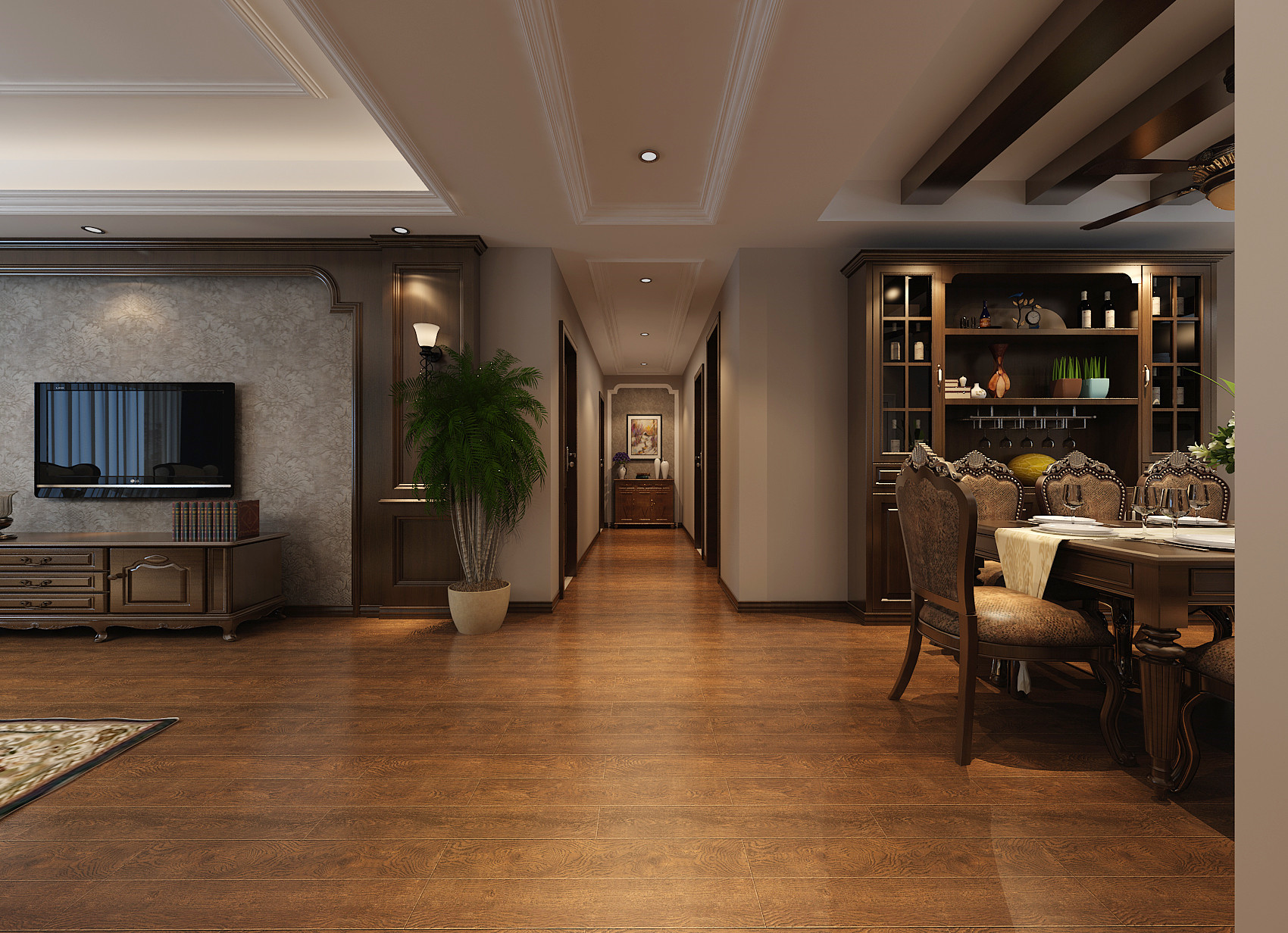 新古典風格四居室裝修效果圖180平米30萬新古典風格四居室裝修案例大全-合肥裝修設計