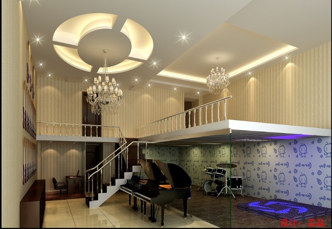 孟磊設(shè)計(jì)師 琴行空間的韻律之美——裝修設(shè)計(jì)效果圖賞析